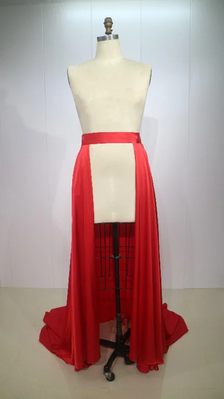 Sydneys Closet JK1201 Plus Size Long Charmeuse Overskirt silk skirt lustrous