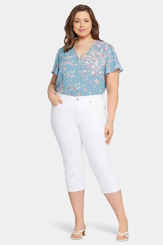 Waist-Match™ Slim Straight Crop Jeans In Plus Size - Optic White Stylish Paperbag Waist Denim
