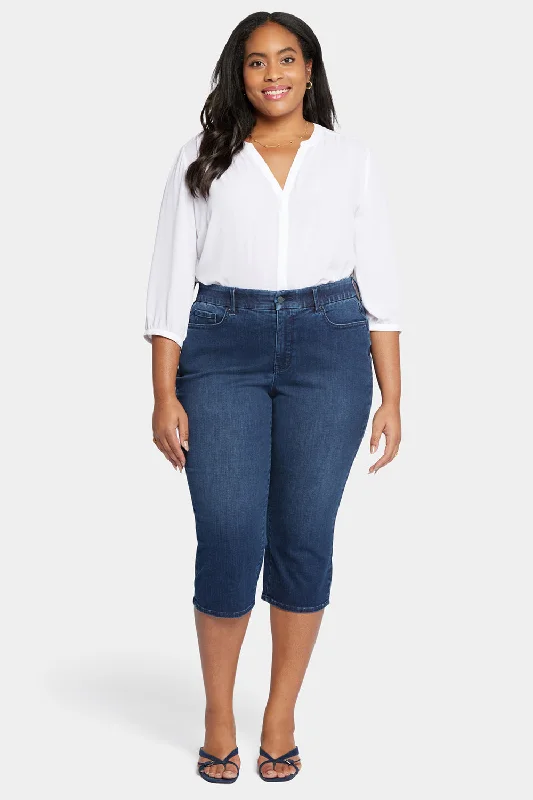 Waist-Match™ Slim Straight Crop Jeans In Plus Size - Prospect Elegant Raw Hem Jeans