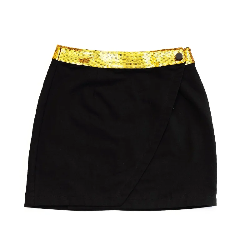 WINNING Wrap Skirt Black/Gold Sequins vintage skirt charm