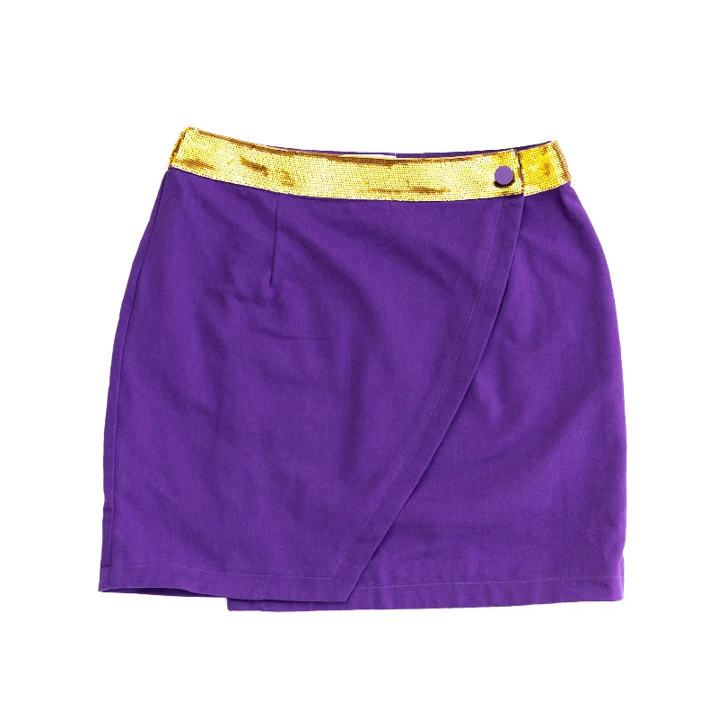 WINNING Wrap Skirt Purple/Gold Sequins lace skirt delicate