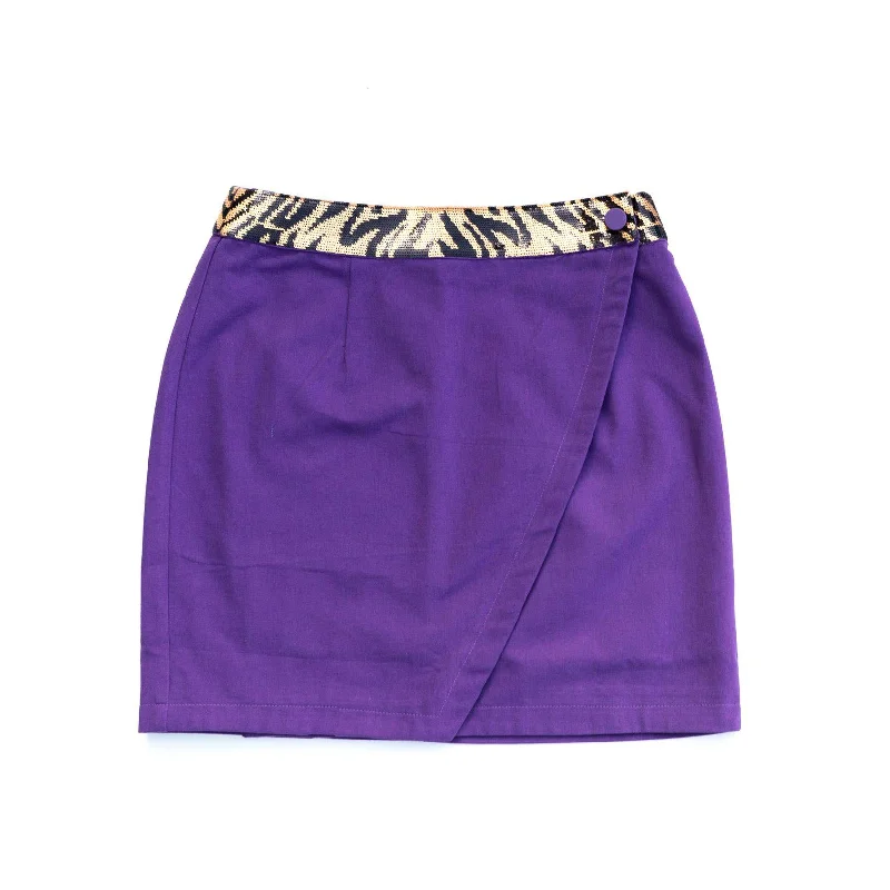 WINNING Wrap Skirt Purple/Tiger Sequins mini skirt trendy