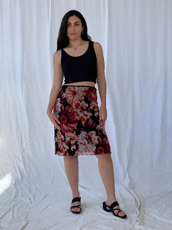 Y2K Street One Floral Skirt leather skirt refined