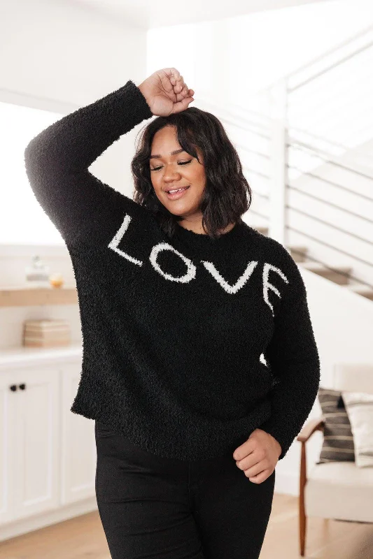 Hazel Blues® | Knit Your Love Sweater in Black Rayon Fabric Velvet Fabric Corduroy Fabric