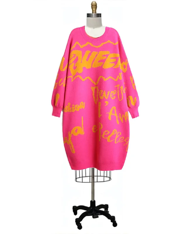 80s Queen- the 80s Style Sweater Dress 3 Color Ways Iron Safe Non-Iron Wrinkle Free