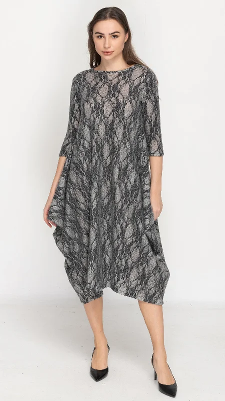 Boho Sweater Knit Dress Iron Safe Non-Iron Wrinkle Free