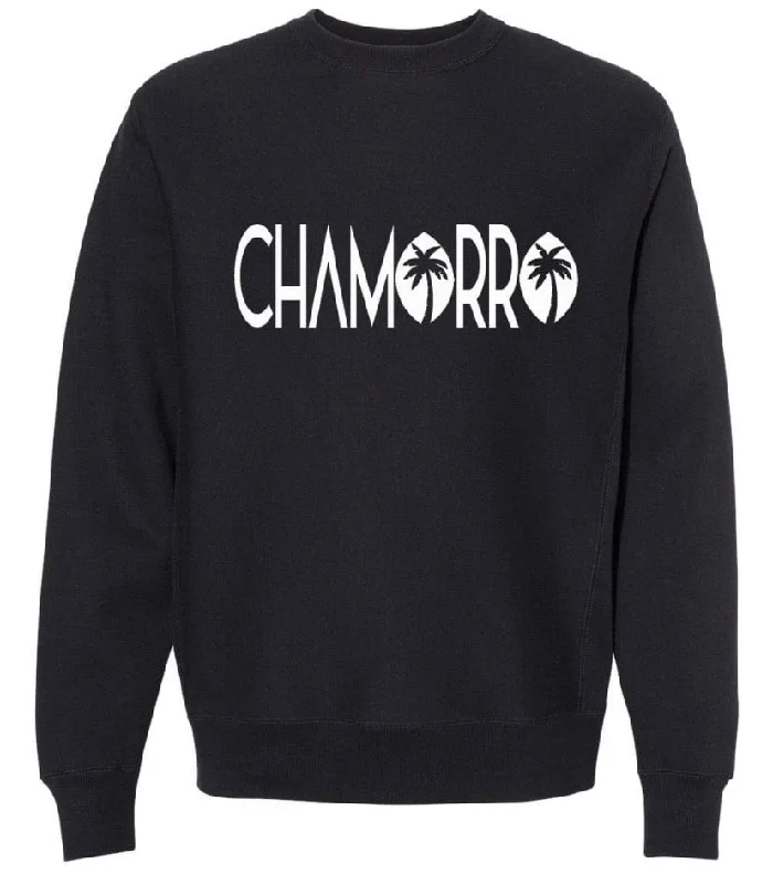 Chamorro Palms Crewneck Sweater Tailored Straight A-Line