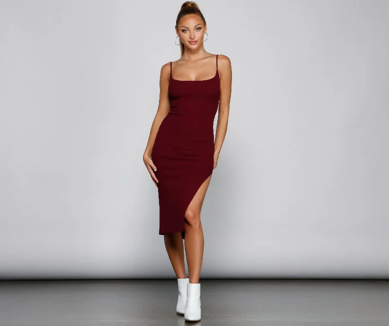 Chic And Seamless Charming Midi Sweater Dress Boxy Sweater Fitted Sweater A-Line