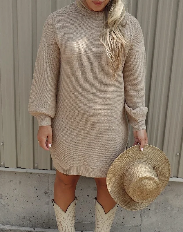 CLASSIC IRISH CREAM SWEATER DRESS Long Sweater Short Sweater Cropped Sweater