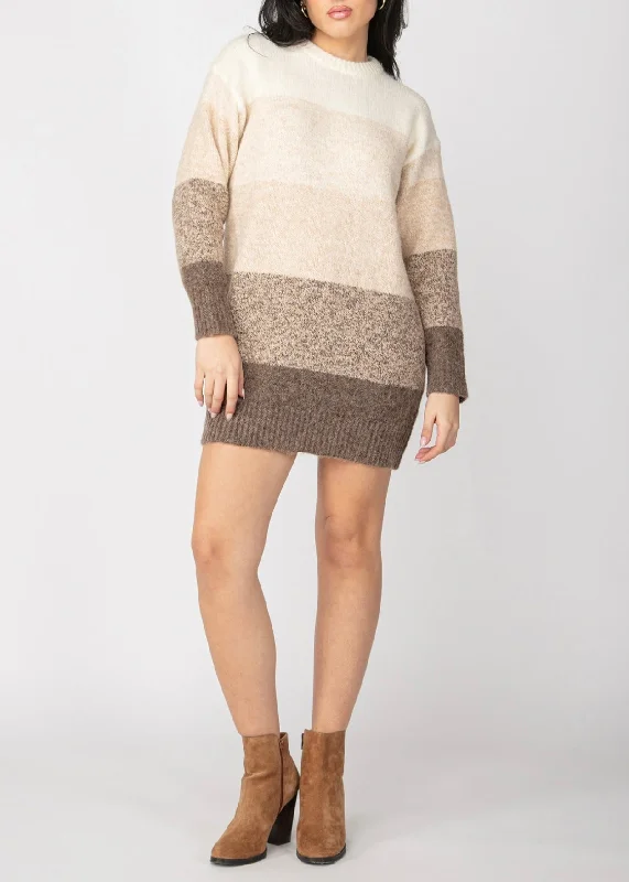 Colorblock Sweater Dress Beaded Sweater Sequined Faux Fur