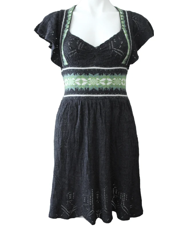 Dark Winter Fair Isle Sweater Dress Terry Blend Velvet Blend Canvas Blend