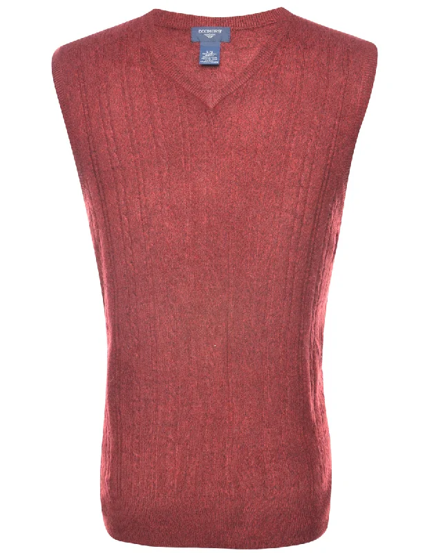 Dockers Sweater Vest - L Beaded Sweater Sequined Faux Fur