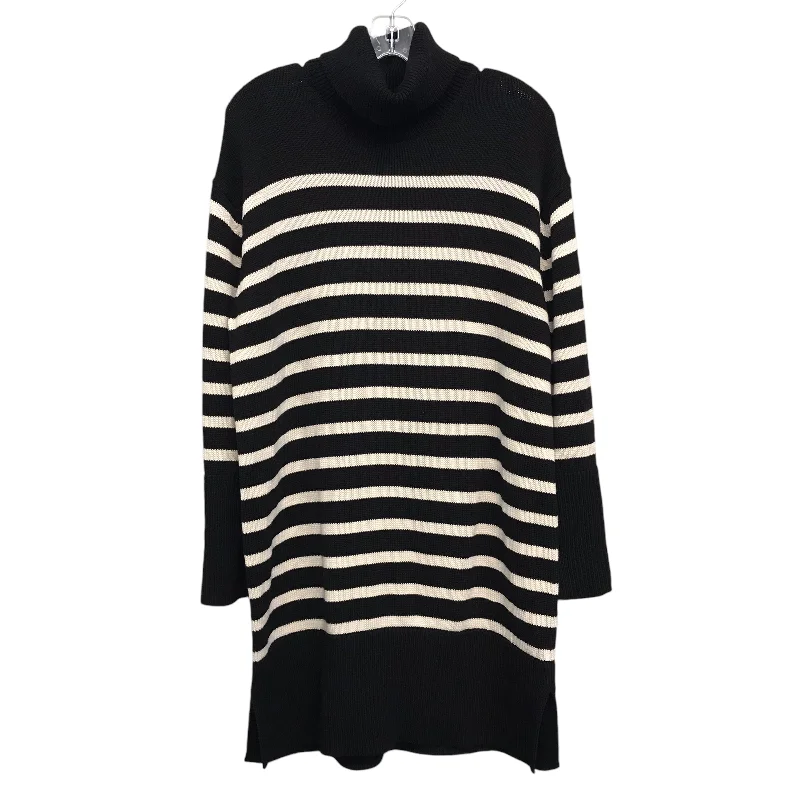 Dress Sweater By Gap In Black & Cream, Size:M Elasticated Padded Insulated