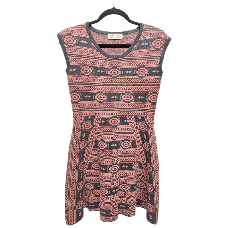 Dress Sweater By Pink Rose In Grey & Pink, Size: M Cashmere Blend Cotton Blend Poly Blend