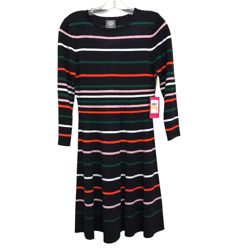 Dress Sweater By Vince Camuto In Striped Pattern, Size:S Graphic Sweater Embroidered Appliqued