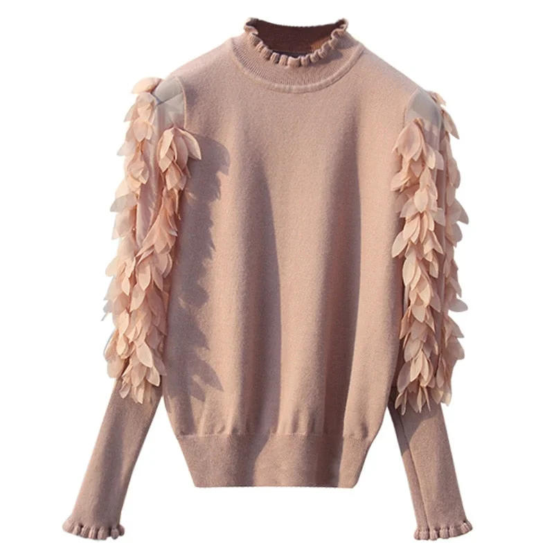 Knitted Women Sweater Spring Autumn Loose Jumper Spandex Rayon Corduroy