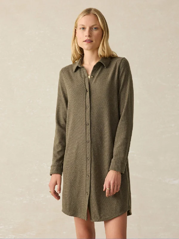 LEGEND SWEATER DRESS - OLIVE MELANGE TWILL Nylon Fabric Polyester Fabric Spandex Fabric LEGEND SWEATER DRESS - OLIVE MELANGE TWILL Nylon Fabric Polyester Fabric Spandex Fabric