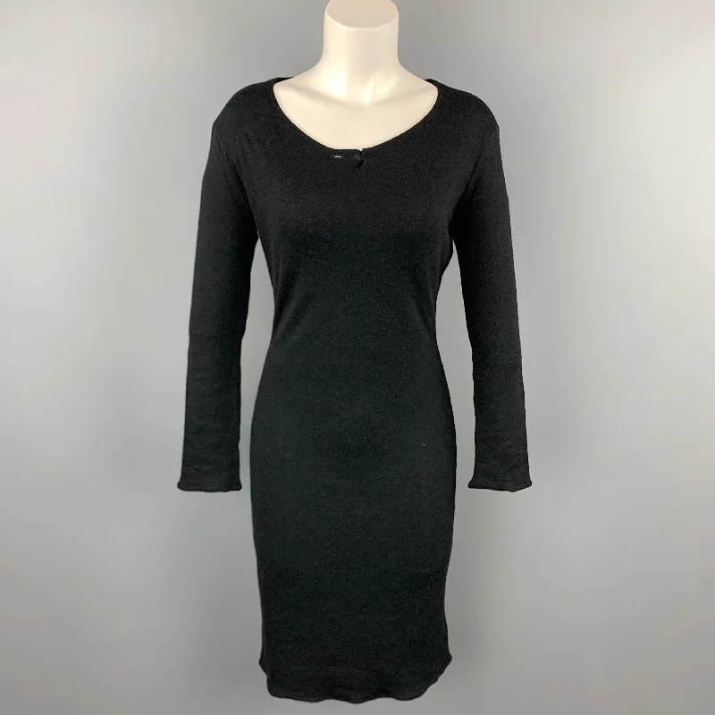 MAISON MARTIN MARGIELA Size S Black Viscose / Wool Sweater Dress Terry Blend Velvet Blend Canvas Blend