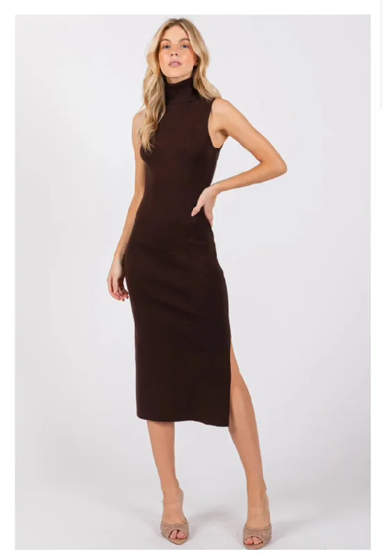 MG Turtle Neck Sweater Midi Dress Embroidered Appliqued Beaded