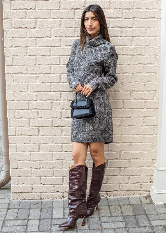 Michael Stars Debbie Sweater Dress-***FINAL SALE*** Turtle Neck Boat Neck Asymmetrical Neck