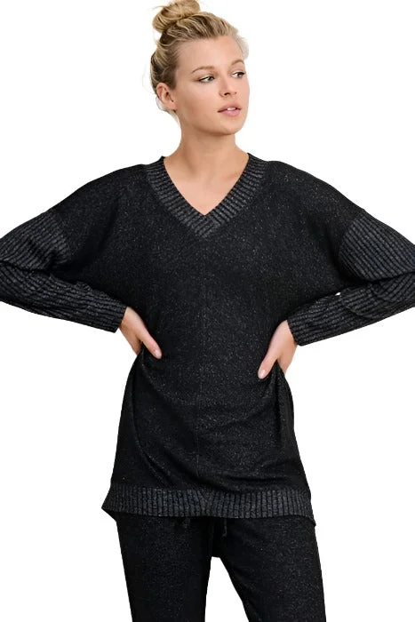 Mono B V Neck Hacci Sweater KT11253 Boat Neck Shawl Collar Notched Collar