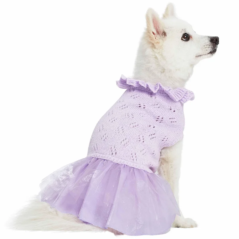 My Cutie Princess Ruffle Collar Dog Sweater Dress Velvet Chenille Corduroy