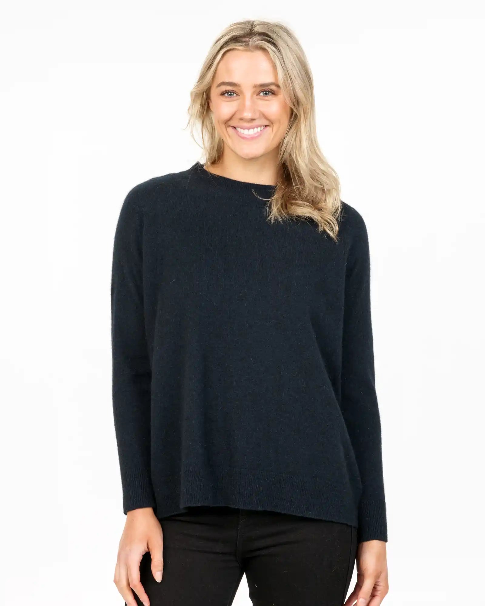 Navy Women's Lounge Sweater - NB816 Terry Terry Cloth Terry Knit
