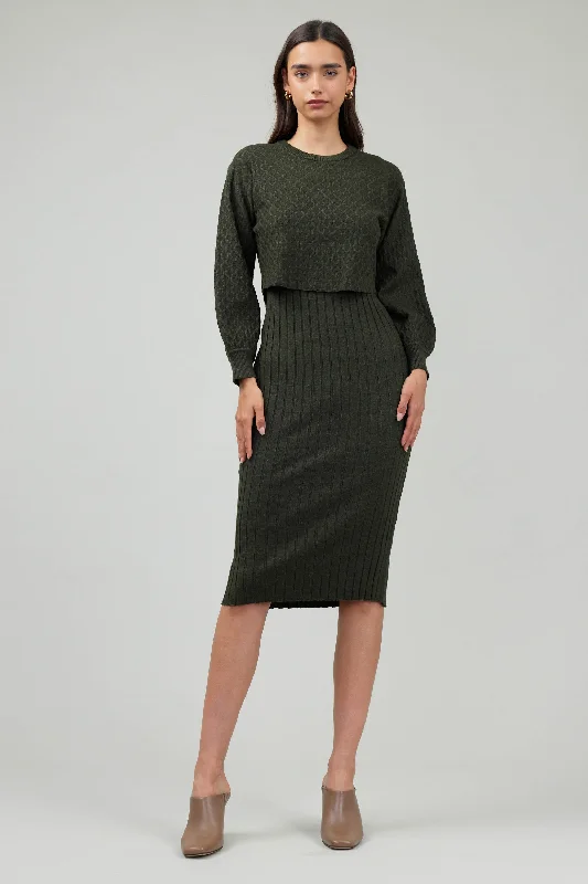 Two Piece Sweater Dress Terry Blend Velvet Blend Canvas Blend