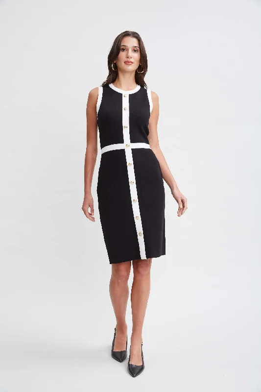 T-Tahari Sleeveless Button Sweater Dress Stretchy Elastic Breathable