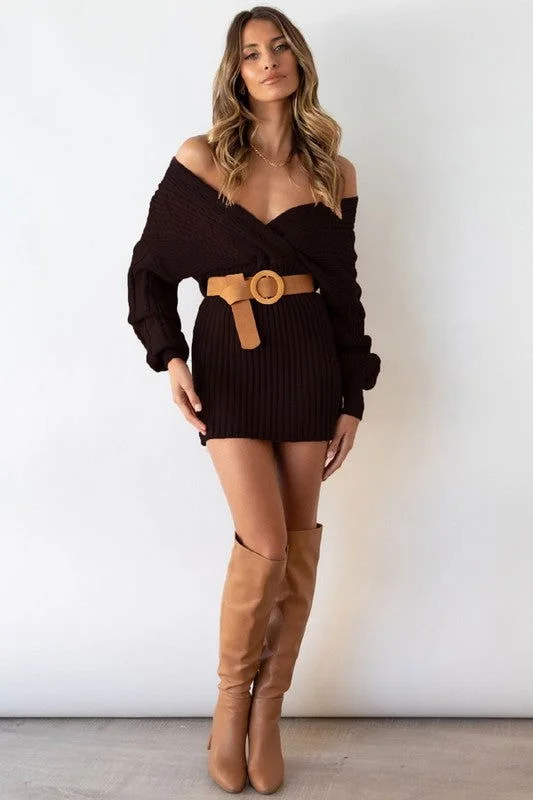 Sexy Sweaters Fashion Dress in Black Polka Dot Checkered Tartan