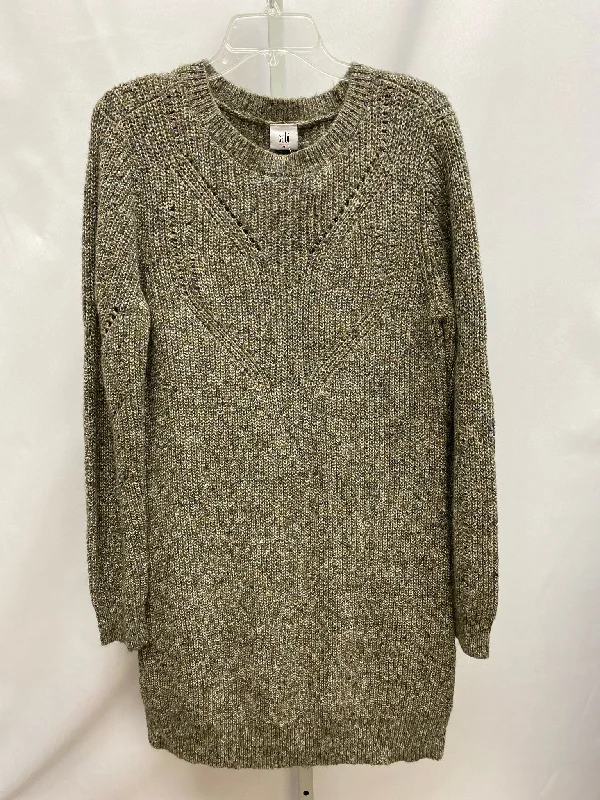Size Medium Cabi Brown Multi Sweater Dress Solid Print Embellished