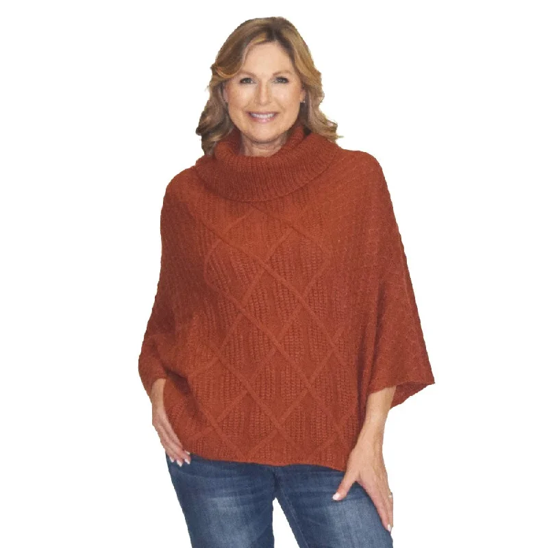 Spice Diamond Knit Sweater Poncho Beaded Sweater Sequined Faux Fur