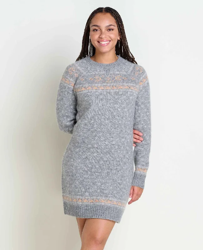 Toad & Co Women's Toddy Crew Sweater Dress Houndstooth Herringbone Solid