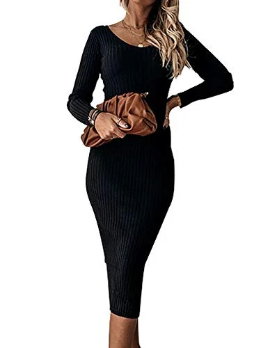 Womens Knitted V Neck Midi Dress Ladies Ribbed Slim Jumper Dress Kintwear Backless Bodycon Stretch Sweater Dresses | Original Brand Collared Crew Neck Turtle Neck Womens Knitted V Neck Midi Dress Ladies Ribbed Slim Jumper Dress Kintwear Backless Bodycon Stretch Sweater Dresses | Original Brand Collared Crew Neck Turtle Neck