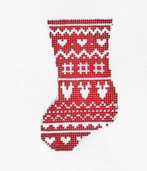 23-312 Red Sweater Mini Stocking Transparent Opaque Sheer