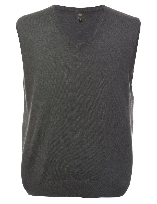 Dark Grey Sweater Vest - M Layered Multi-layer Single Layer