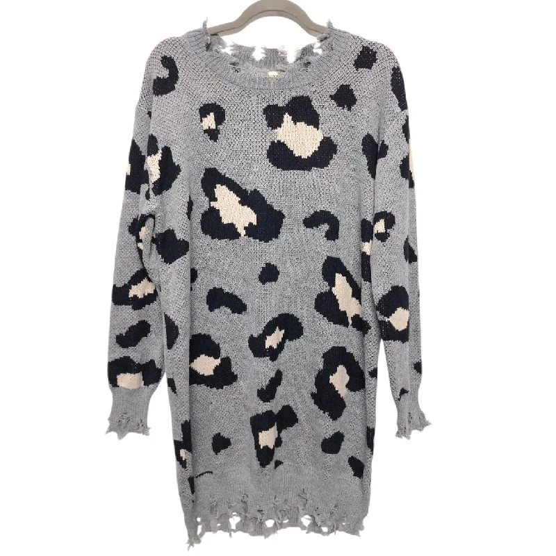 Dress Sweater By Eesome In Leopard Print, Size: L Soft Cozy Warm