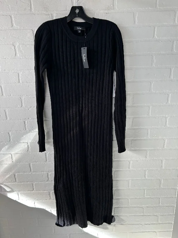 Dress Sweater By Lulus In Black, Size: L Front Pockets Side Pockets Patch Pockets
