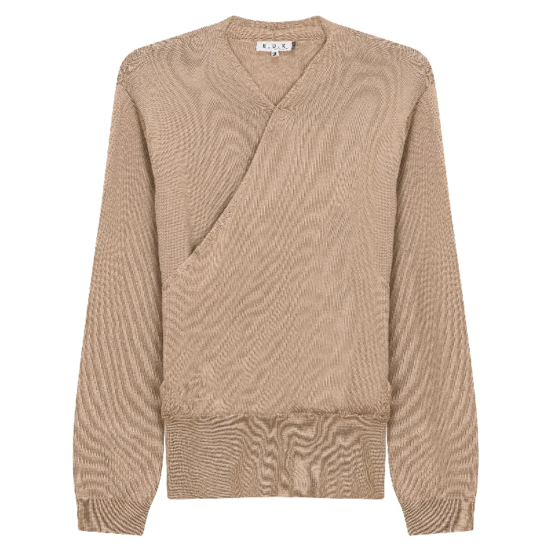 EUX Exclusive Wrap Knit Sweater Boxy Sweater Fitted Sweater A-Line
