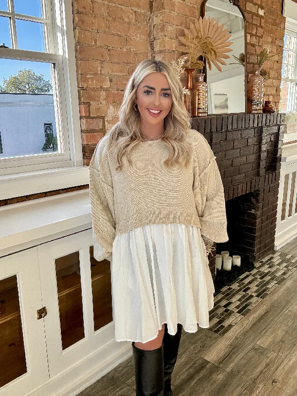 Isabel Oversized Sweater Dress Transparent Opaque Sheer