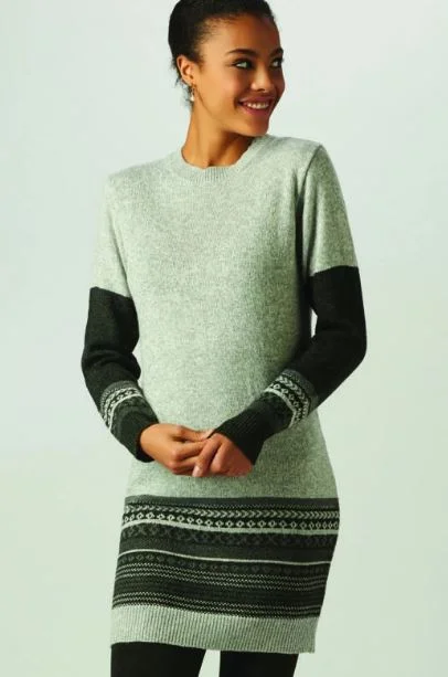 Light Grey Sweater Dress Modern Contemporary Chic