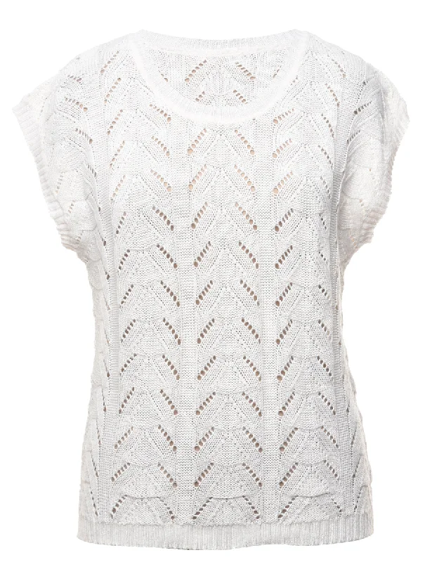 Light Weight Sweater Vest - L Solid Color Striped Floral Print