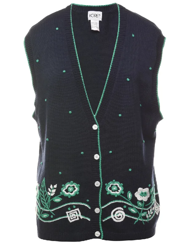 Navy Sweater Vest - L Wool Sweater Cotton Sweater Cashmere Sweater
