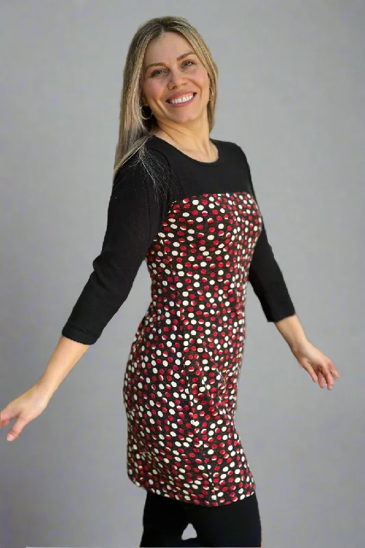 Red Dot Sweater Dress Anti-Pilling Anti-Shrink Durable